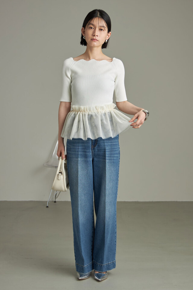 WEB限定】マルチWAYチュールフリルカラー