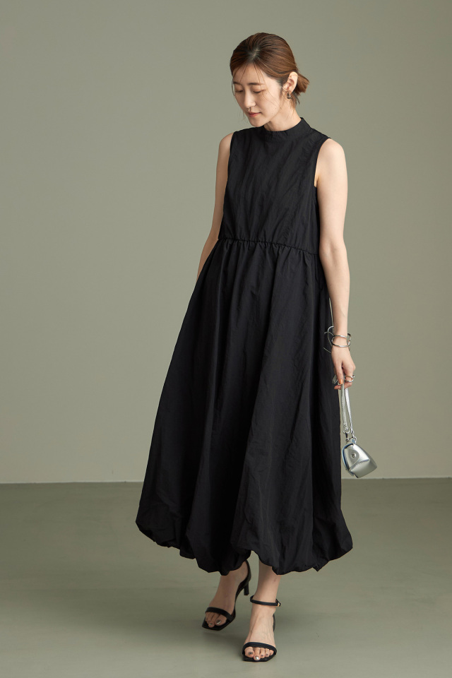 WEB限定】ワッシャータフタバルーンワンピース