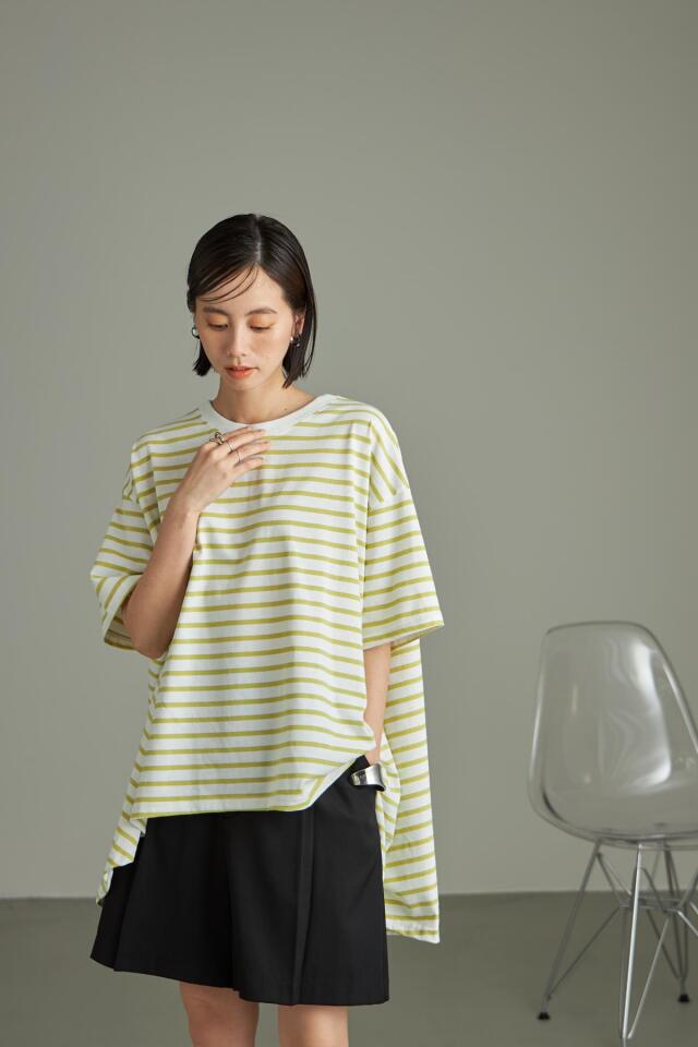 45rpm インディゴ 天竺ツタ更紗テントTシャツ サイズ3 ボーダー天竺テントラインTシャツ※一部店舗のみ入荷