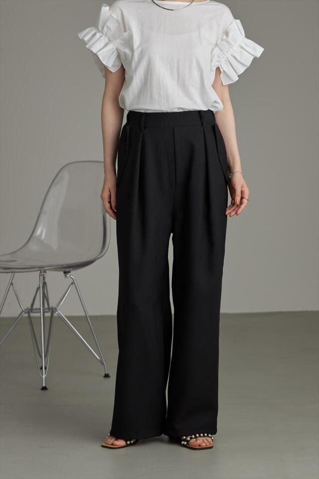 未使用2025 DRAWER M.SUMMER2 ストライプドロストパンツ WEB限定】裾ドロストパラシュートパンツ