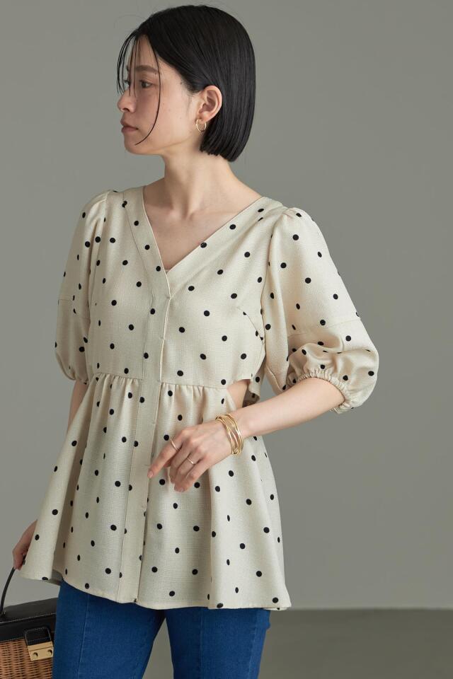 45R カットワークチュニック 45rpm 45R☆カットワークチュニック☆税込定価6万☆ホワイト系