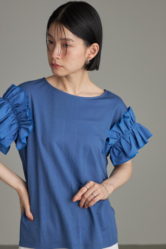 完売品‼️Fit more ミルフィーユフリル袖カットソー　ホワイト ミルフィーユフリル袖カットソー【宅配便】 | Fit more