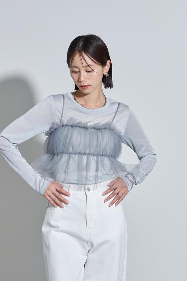 バックリボンチュールキャミソール※一部店舗のみ入荷