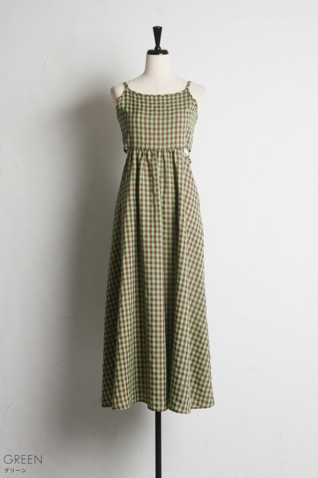 MIKOMORIギンガムチェック ワンピース obliM】米沢別注ギンガムチェックキャミワンピース | DRESS | OBLI