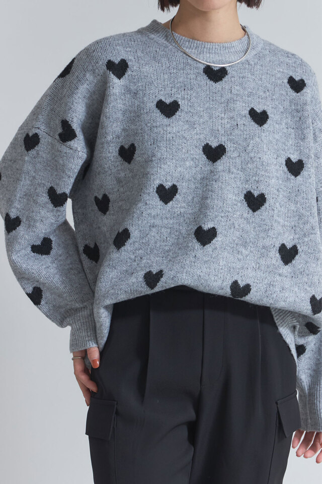 おそろい服　ハート柄 ハート柄ニットプルオーバー※一部店舗のみ入荷