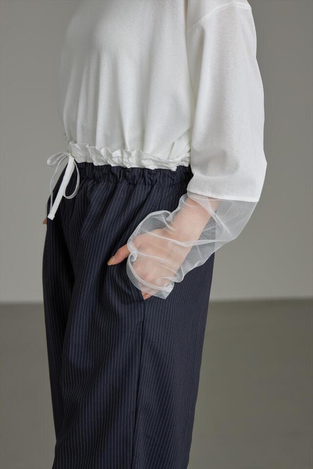 WEB限定】ピンストライプダブルウエストパンツ