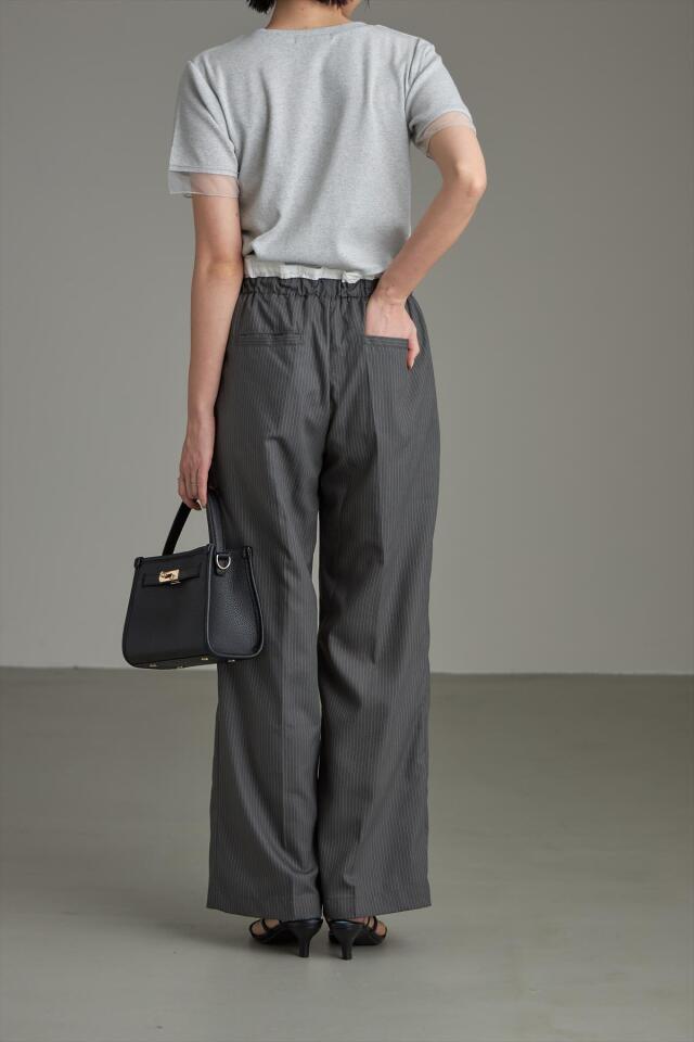 パンツ 37458 セットアップ対応】リネンライク ポリエステル テーパードパンツ（47