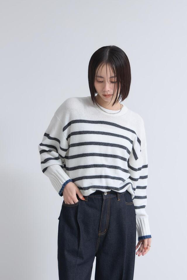 BEARDSLEY ローゲージボーダーニット BEARDSLEY ニット セーター マルボーダーニット レディース
