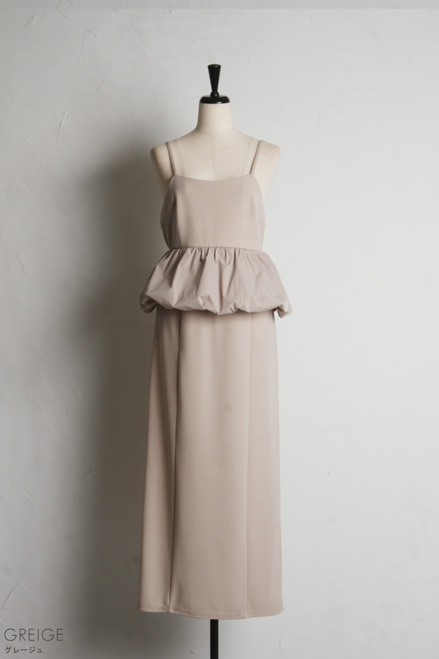 WEB限定】カットジョーゼットバルーンペプラムキャミワンピース