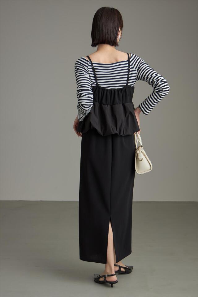 WEB限定】カットジョーゼットバルーンペプラムキャミワンピース