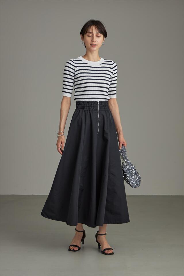 スカート orimi 24ss zip skirt ツイルZIPフレアスカート※一部店舗のみ入荷