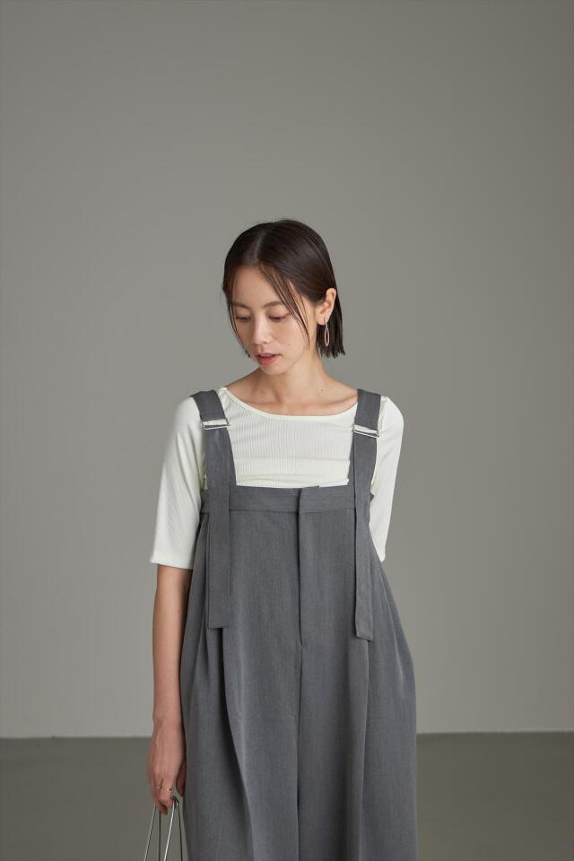 【タグ付き/裾出し約1.5cm済】girlish OHJIサロペット S girlish Vネックサロペット st.cecilia xs