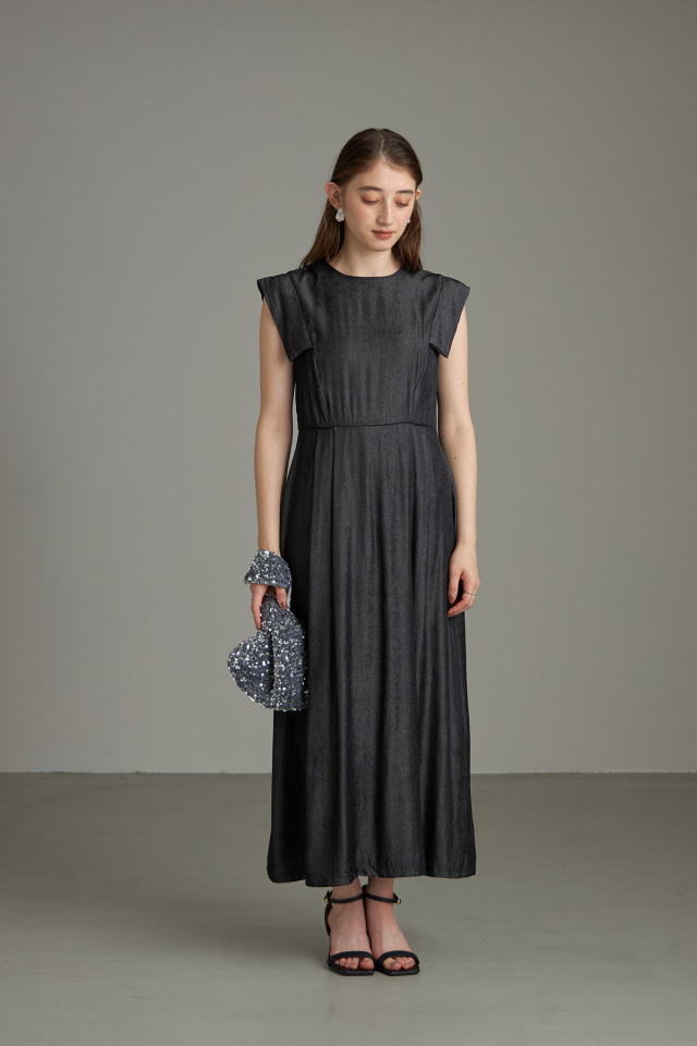 WEB限定】レーヨンデニムウエストタックワンピース 