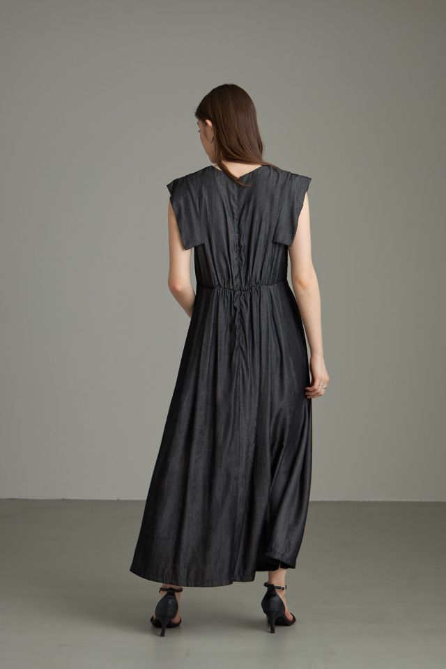 WEB限定】レーヨンデニムウエストタックワンピース 