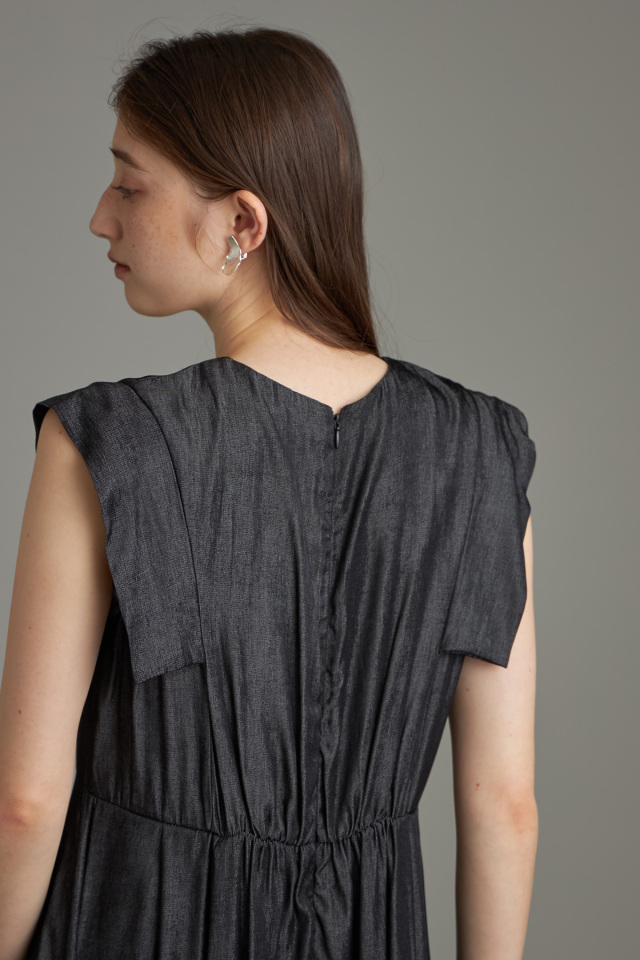 WEB限定】レーヨンデニムウエストタックワンピース 