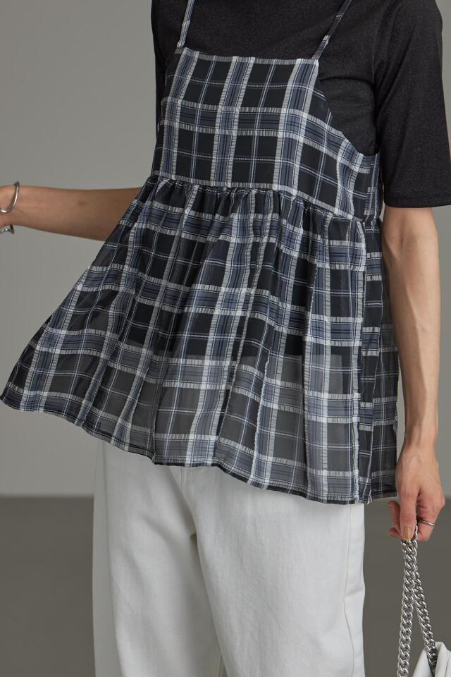 WEB限定】シアーチェックキャミソール