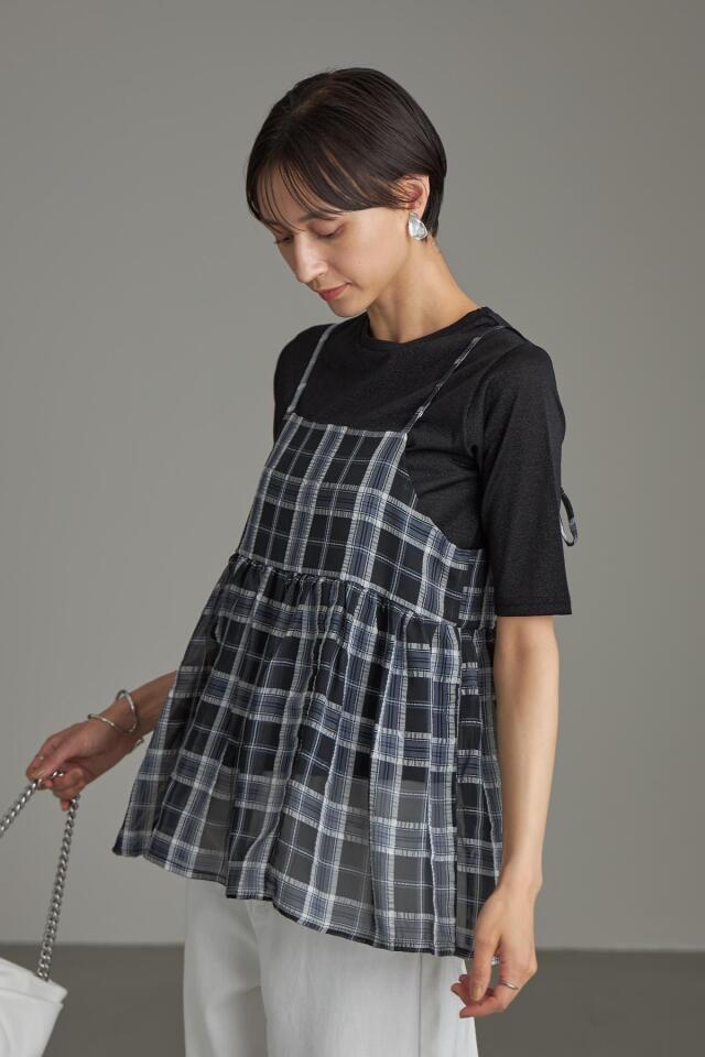 WEB限定】シアーチェックキャミソール