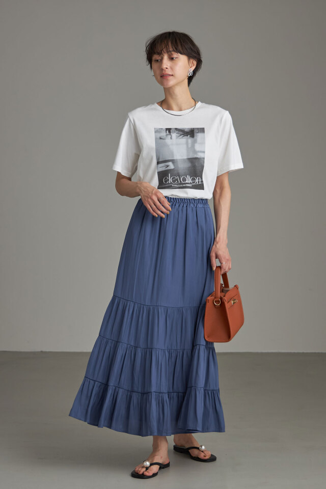 マディソンブルー キャメル　レザースエード　台形スカート　02 スカート SOFIE TIGHT LONG SKIRT BACK