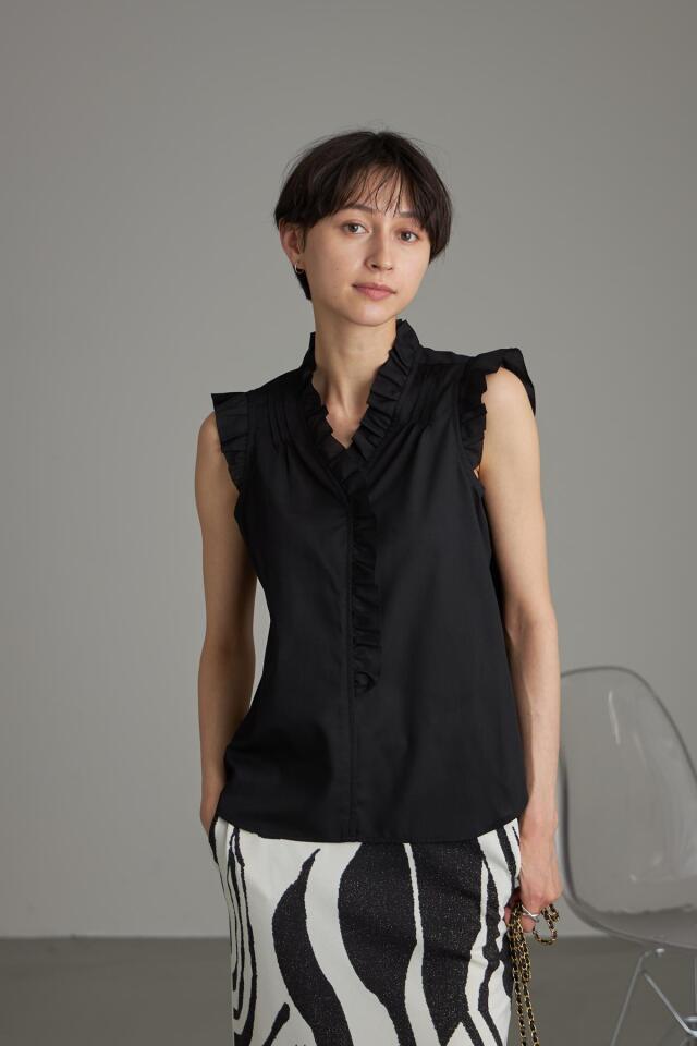 WEB限定】ピンタックフリルブラウス
