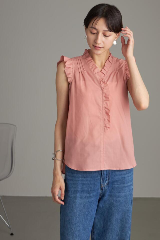 WEB限定】ピンタックフリルブラウス