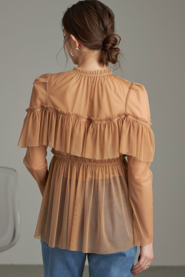 silkcut3出品　10/23 シアーチュールフリルプルオーバー
