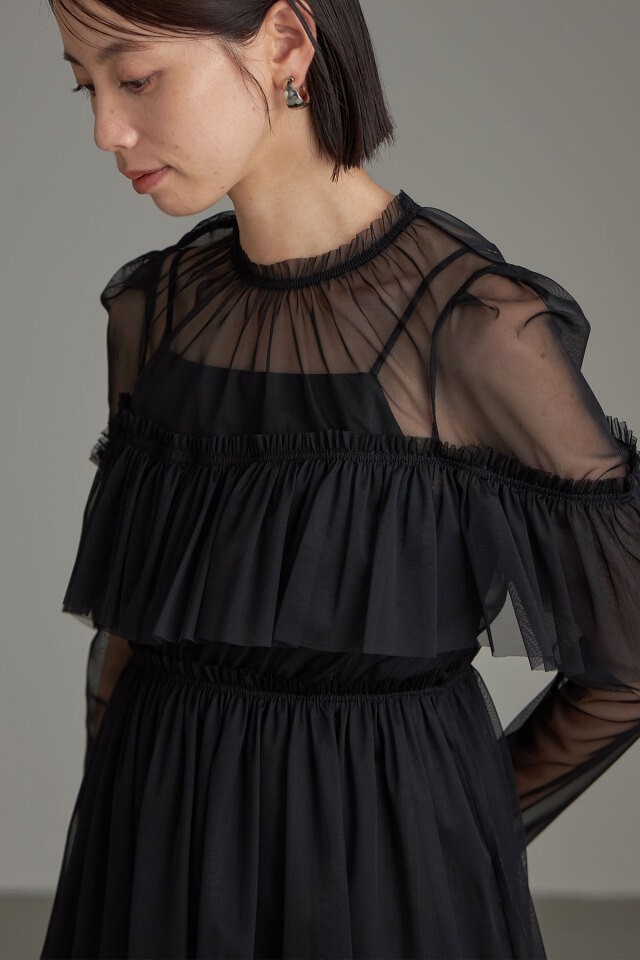 silkcut3出品　10/23 シアーチュールフリルプルオーバー