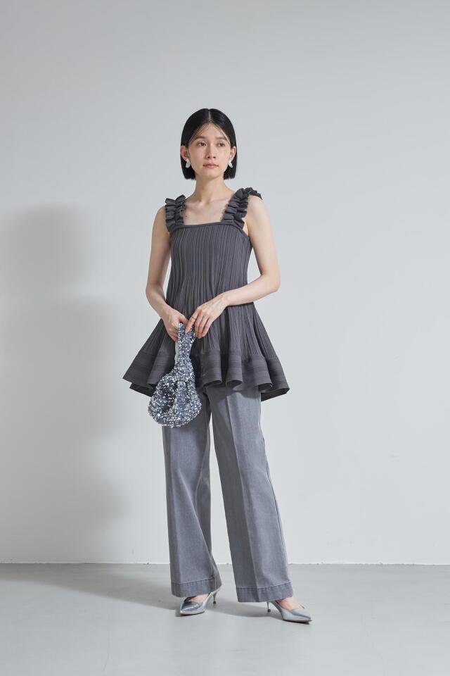 WEB限定】フリルデザインニットキャミソール
