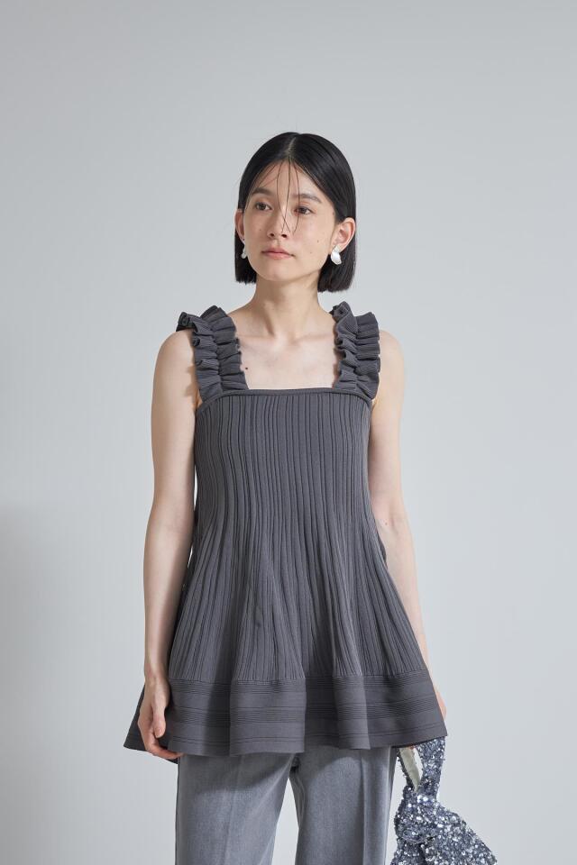 WEB限定】フリルデザインニットキャミソール