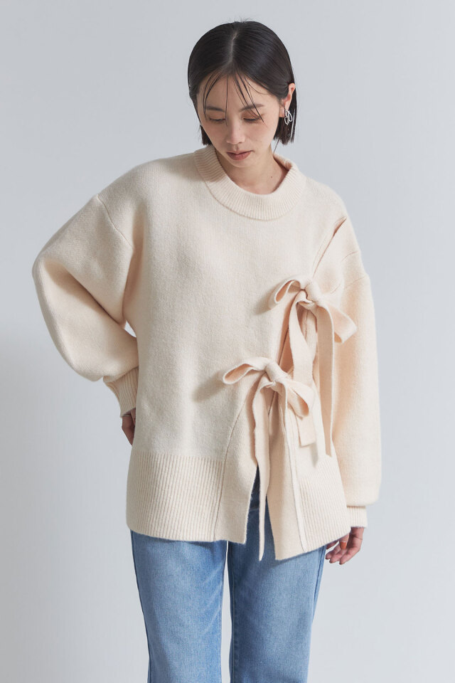 リボンデザインニットプルオーバー※一部店舗のみ入荷