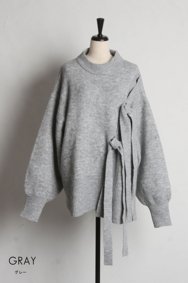 mihou　1001 リボンデザインニットプルオーバー※一部店舗のみ入荷