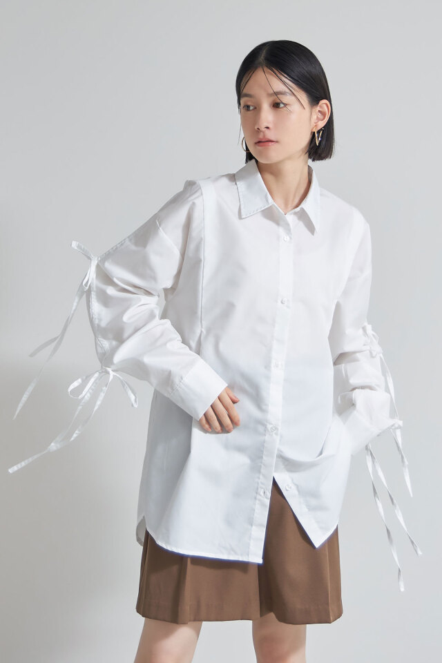 OHGAのリボンシャツ OHGA リボンシャツ ホワイト