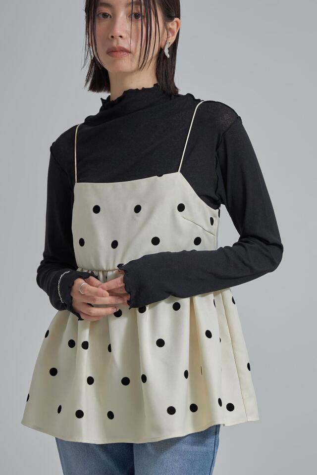 フロッキードットキャミソール※一部店舗のみ入荷