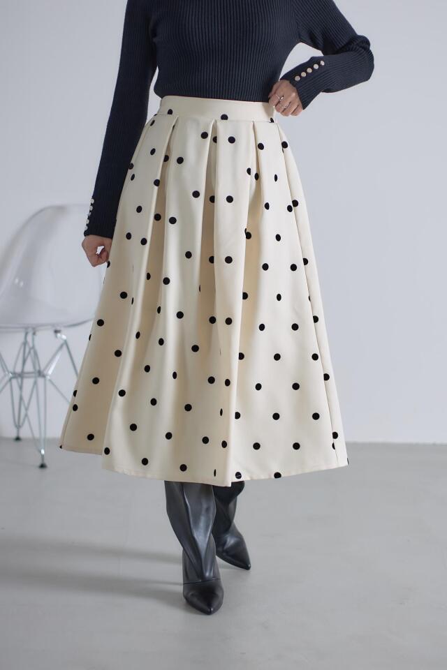 フレアスカート フロッキーモチーフフレアスカート※一部店舗のみ入荷