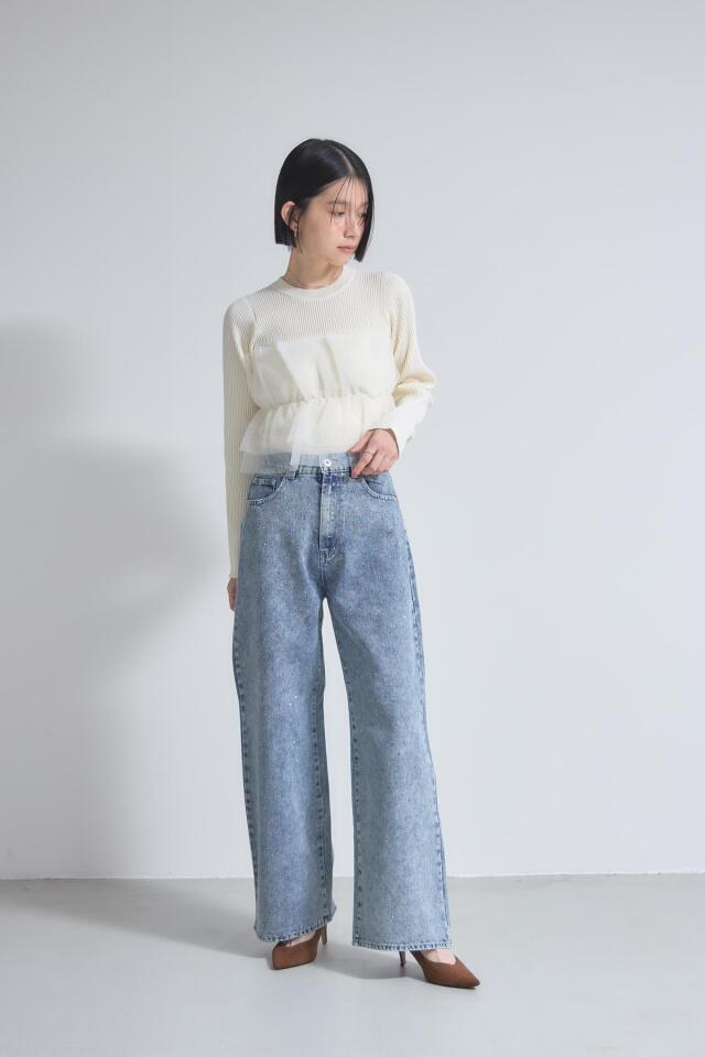STONE  デニム ストーン付きデニムパンツ※一部店舗のみ入荷