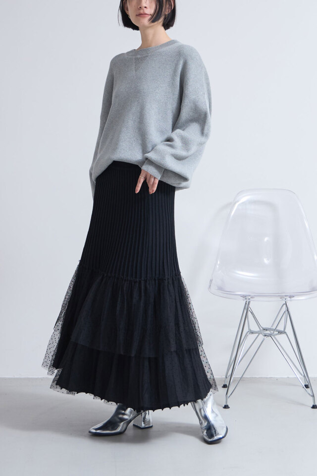 ESTNATION ニット チュールフレアスカート ESTNATION スカート / フレア ニット : ZOZOTOWN Yahoo!店