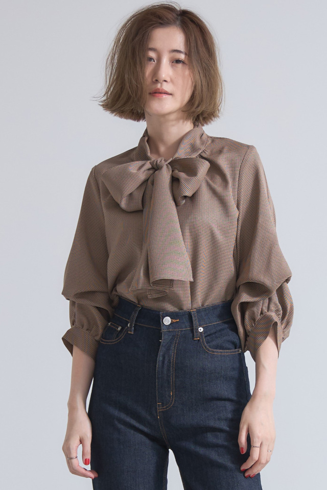 新品 ダブルスタンダード 24AW チェックシフォンボウタイブラウス サイズ38 DOUBLE STANDARD CLOTHING（ダブルスタンダードクロージング）の