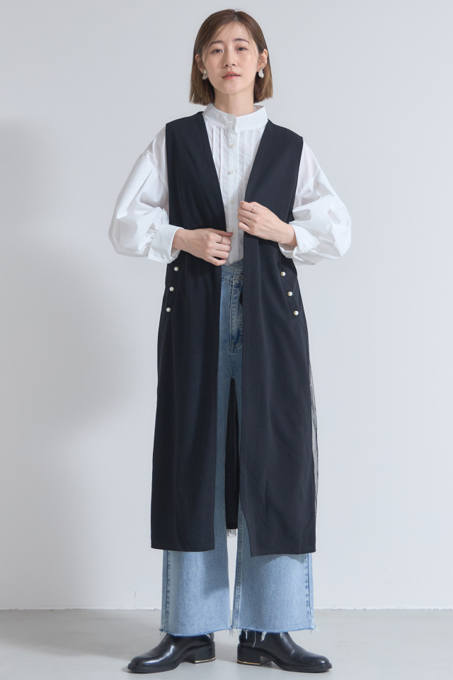 パール付きカットジョーゼットジレ※一部店舗のみ入荷