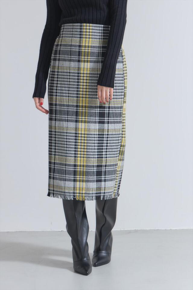 ビックチェックツイードタイトスカート※一部店舗のみ入荷