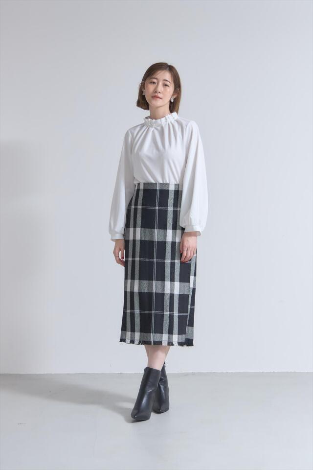 ビックチェックツイードタイトスカート※一部店舗のみ入荷