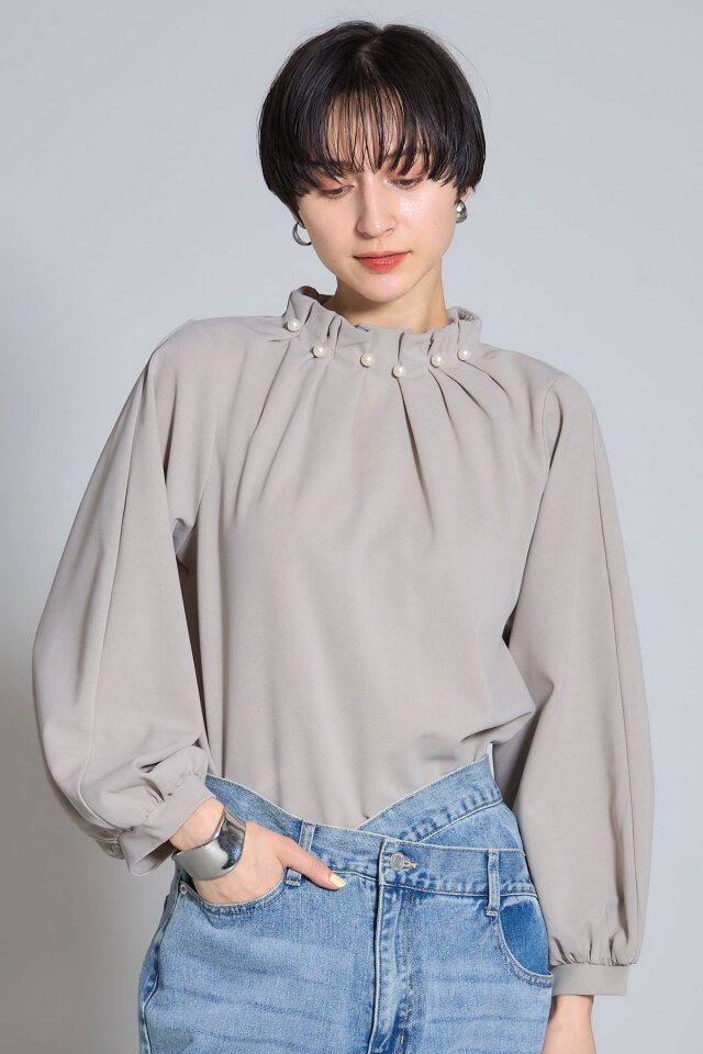 ブラウス シャツ Adela pearl 2way blouse アデラパール２wayブラウス レディース AKTE（アクテ）の「≪SPECIAL PRICE≫リラックス2WAYブラウス