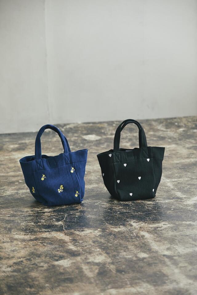 アップリケ ヌビバッグ グレー×ファミリアチェックブルー アップリケ