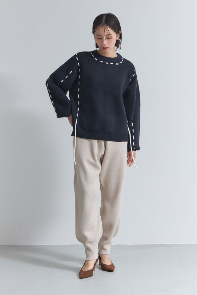 ステッチデザインニットプルオーバー※一部店舗のみ入荷