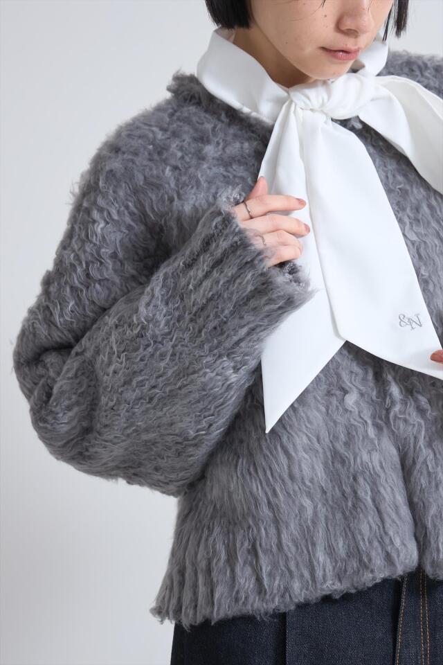 新品未使用MIESROHE シャギーノーカラージャケット　サイズ1 MIESROHE（ミースロエ）の「シャギーノーカラージャケット