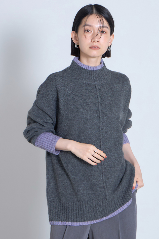 overE　タートルパネルニット　96　ダスティーパープル/グリーンティー2点 hosl24745-d_2.jpg