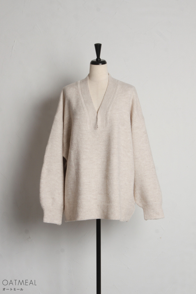 新品 完売 DIGNE V Neck Knit Gray ディニュの通販 by mob｜ラクマ