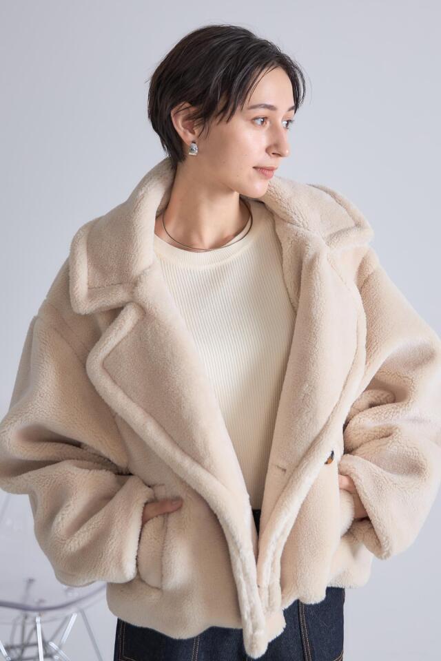 極美品！ヒューゴボス！テディベアコート！縮絨コート 533709-02_48cd31bf-e994-41fd-