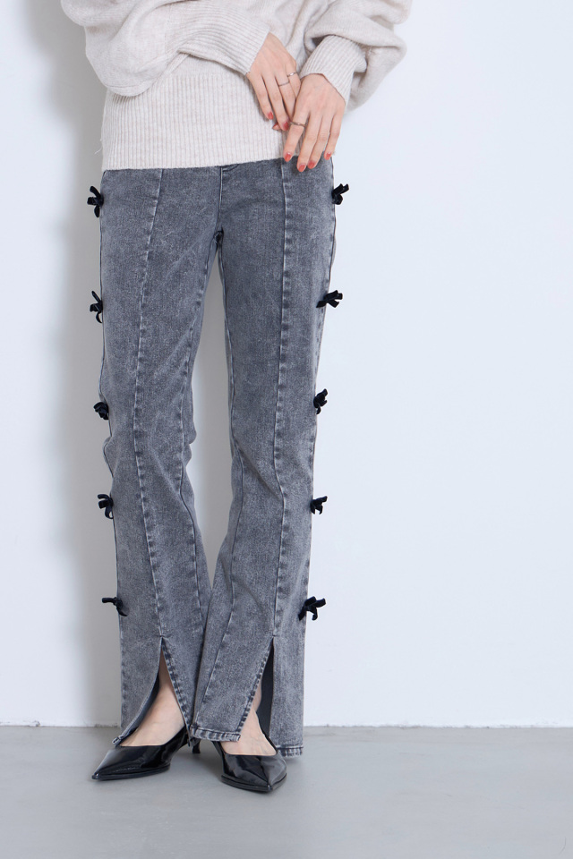 スーパーストレッチ裏起毛サイドリボンデニム※一部店舗のみ入荷