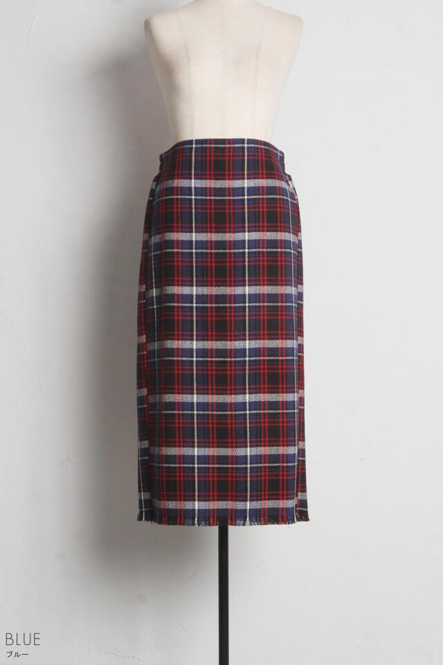 チェックツイードタイトスカート※一部店舗のみ入荷
