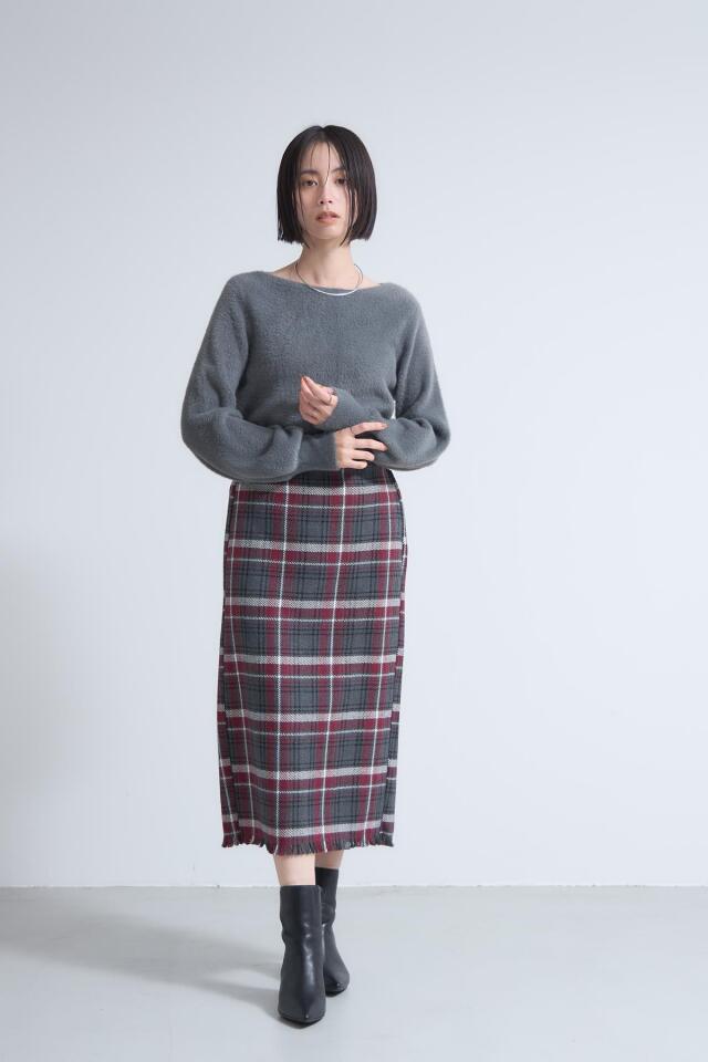 チェックツイードタイトスカート※一部店舗のみ入荷