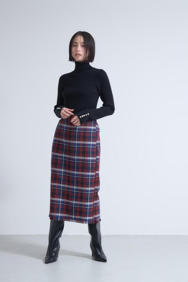 チェックツイードタイトスカート※一部店舗のみ入荷